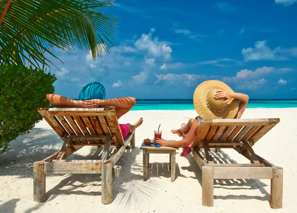 Cocktail drinken op de Malediven
